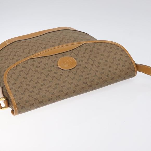 GUCCI Micro GG Supreme Shoulder Bag PVC Beige Gold Auth BA2767 - Picture 6 of 16